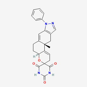 (4'aS,11'aS)-11'a-methyl-8'-phenylspiro[1,3-diazinane-5,3'-4a,5,6,11-tetrahydro-2H-chromeno[5,6-f]indazole]-2,4,6-trione