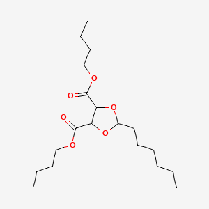 molecular formula C19H34O6 B12794229 Dibutyl 2-hexyl-1,3-dioxolane-4,5-dicarboxylate CAS No. 26905-99-7