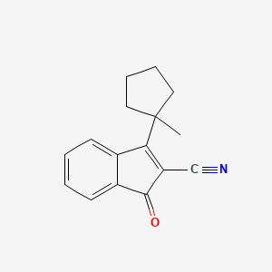 1H-Indene-2-carbonitrile, 3-(1-methylcyclopentyl)-1-oxo-