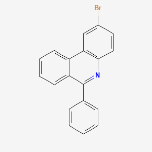 molecular formula C19H12BrN B12794253 2-Bromo-6-phenylphenanthridine CAS No. 6327-63-5