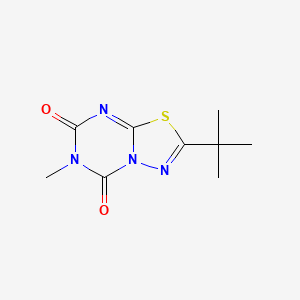 molecular formula C9H12N4O2S B12794263 5H-1,3,4-Thiadiazolo(3,2-a)(1,3,5)triazine-5,7(6H)-dione, 2-(1,1-dimethylethyl)-6-methyl- CAS No. 64484-44-2