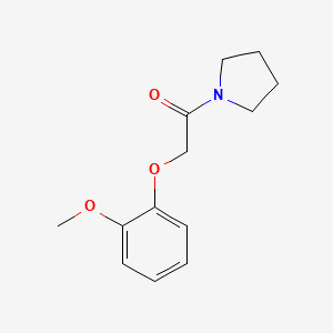 molecular formula C13H17NO3 B12794308 Pyrrolidine, 1-((2-methoxyphenoxy)acetyl)- CAS No. 134937-62-5