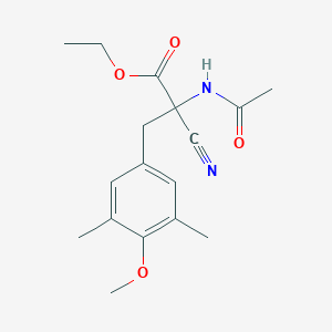 ethyl N-acetyl-alpha-cyano-O,3,5-trimethyltyrosinate