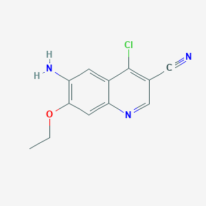 molecular formula C12H10ClN3O B1279481 6-氨基-4-氯-7-乙氧基喹啉-3-碳腈 CAS No. 848133-87-9