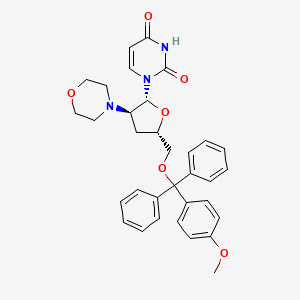 Uridine, 2',3'-dideoxy-5'-O-((4-methoxyphenyl)diphenylmethyl)-2'-(4-morpholinyl)-