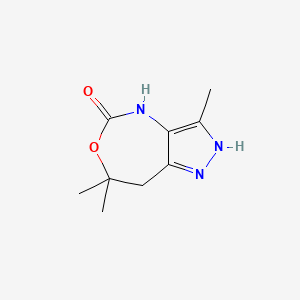 3,7,7-Trimethyl-1,4,7,8-tetrahydro-5H-pyrazolo(4,3-d)(1,3)oxazepin-5-one