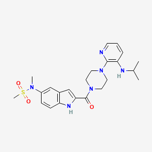 1-(5-((N-(methyl)methylsulfonylamino)-2-indolyl)carbonyl)-4-(3-(isopropylamino)-2-pyridinyl)piperazine