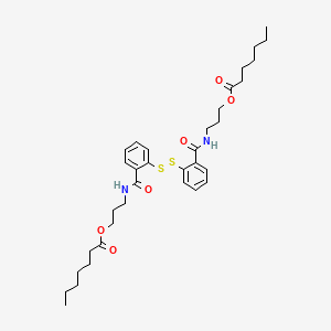 Heptanoic acid, dithiobis(2,1-phenylenecarbonylimino-3,1-propanediyl)ester