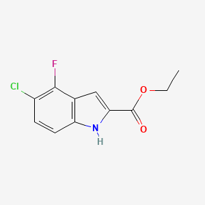 molecular formula C11H9ClFNO2 B1279498 5-氯-4-氟-1H-吲哚-2-羧酸乙酯 CAS No. 473257-61-3