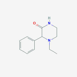 molecular formula C12H16N2O B12794990 4-Ethyl-3-phenylpiperazin-2-one CAS No. 5368-21-8