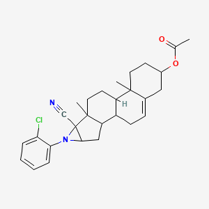 [5-(2-chlorophenyl)-6-cyano-7,11-dimethyl-5-azapentacyclo[8.8.0.02,7.04,6.011,16]octadec-16-en-14-yl] acetate