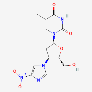 2,4(1H,3H)-Pyrimidinedione, 1-(2,3-dideoxy-3-(4-nitro-1H-imidazol-1-yl)-alpha-D-erythro-pentofuranosyl)-5-methyl-