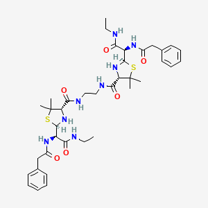 molecular formula C38H54N8O6S2 B12795872 Penicillin Et(NH)2 dimer CAS No. 142762-73-0