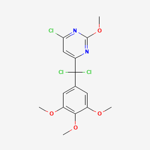 Pyrimidine, 4-chloro-6-(dichloro(3,4,5-trimethoxyphenyl)methyl)-2-methoxy-