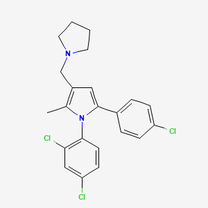 1H-Pyrrole, 5-(4-chlorophenyl)-1-(2,4-dichlorophenyl)-2-methyl-3-(1-pyrrolidinylmethyl)-