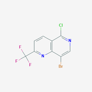 molecular formula C9H3BrClF3N2 B1279599 8-溴-5-氯-2-(三氟甲基)-1,6-萘啶 CAS No. 890301-89-0