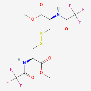 molecular formula C12H14F6N2O6S2 B1279639 N,N'-Bis(trifluoroacetyl)-L-cystine dimethyl ester CAS No. 26527-24-2