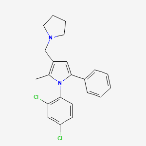 1H-Pyrrole, 1-(2,4-dichlorophenyl)-2-methyl-5-phenyl-3-(1-pyrrolidinylmethyl)-