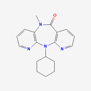 molecular formula C18H20N4O B12796497 2-cyclohexyl-9-methyl-2,4,9,15-tetrazatricyclo[9.4.0.03,8]pentadeca-1(11),3(8),4,6,12,14-hexaen-10-one CAS No. 133627-02-8