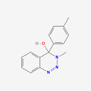 molecular formula C15H15N3O B12796773 3-Methyl-4-(4-methylphenyl)-3,4-dihydro-1,2,3-benzotriazin-4-ol CAS No. 85010-45-3