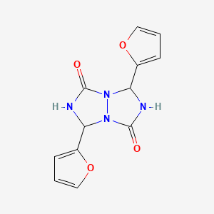 molecular formula C12H10N4O4 B12796805 3,7-Di(2-furyl)tetrahydro-1H,5H-(1,2,4)triazolo(1,2-a)(1,2,4)triazole-1,5-dione CAS No. 62442-25-5