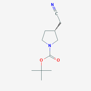 molecular formula C11H18N2O2 B1279683 (R)-tert-Butyl 3-(cyanomethyl)pyrrolidine-1-carboxylate CAS No. 274692-07-8