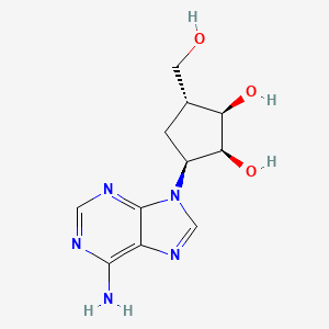 molecular formula C11H15N5O3 B12796874 1,2-Cyclopentanediol, 3-(6-amino-9H-purin-9-yl)-5-(hydroxymethyl)-, (1R,2S,3S,5S)-rel- CAS No. 72346-00-0