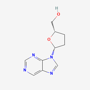 molecular formula C10H12N4O2 B12796945 9-(2,3-Dideoxy-beta-D-ribofuranosyl)-9H-purine CAS No. 126502-08-7