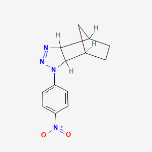 molecular formula C13H14N4O2 B12796948 4,7-Methano-1H-1,2,3-benzotriazole, 3a,4,5,6,7,7a-hexahydro-1-(4-nitrophenyl)- CAS No. 1975-41-3