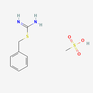 molecular formula C9H14N2O3S2 B12796959 Benzyl carbamimidothioate;methanesulfonic acid CAS No. 78135-08-7