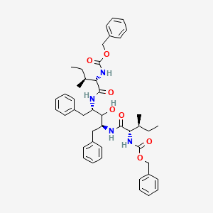 molecular formula C45H56N4O7 B12796964 N,N'-bis(BenzyloxycarbonylIle)-2,4-diamino-1,5-diphenyl-3-pentanol CAS No. 129467-46-5