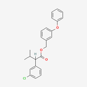 molecular formula C24H23ClO3 B12796974 Benzeneacetic acid, 3-chloro-alpha-(1-methylethyl)-, (3-phenoxyphenyl)methyl ester CAS No. 51630-34-3