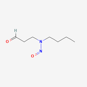 molecular formula C7H14N2O2 B12797063 Propanal, 3-(butylnitrosoamino)- CAS No. 70625-88-6