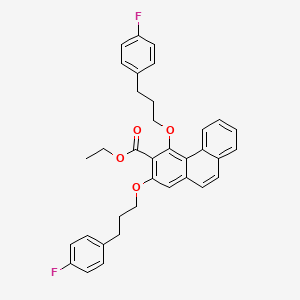 molecular formula C35H32F2O4 B12797074 Ethyl 2,4-bis(3-(4-fluorophenyl)propoxy)-3-phenanthrenecarboxylate CAS No. 59873-12-0