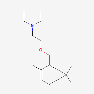 molecular formula C17H31NO B12797088 Diethyl(2-((3,7,7-trimethylbicyclo(4.1.0)hept-3-en-2-yl)methoxy)ethyl)amine CAS No. 70424-77-0