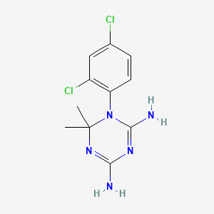 molecular formula C11H13Cl2N5 B12797162 1,3,5-Triazine-2,4-diamine, 1-(2,4-dichlorophenyl)-1,6-dihydro-6,6-dimethyl- CAS No. 20285-55-6