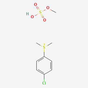 molecular formula C9H14ClO4S2+ B12797175 (4-Chlorophenyl)-dimethyl-sulfonium; methyl hydrogen sulfate CAS No. 14734-51-1