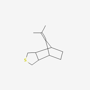 molecular formula C12H18S B12797217 4,7-Methanobenzo(c)thiophene, octahydro-8-(1-methylethylidene)- CAS No. 51510-26-0