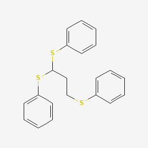 molecular formula C21H20S3 B12797237 ((1,3-Bis(phenylthio)propyl)thio)benzene CAS No. 69519-81-9