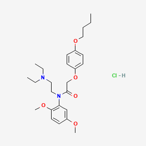 molecular formula C26H39ClN2O5 B12797253 Acetamide, 2-(p-butoxyphenoxy)-N-(2-(diethylamino)ethyl)-N-(2,5-dimethoxyphenyl)-, hydrochloride CAS No. 27468-66-2