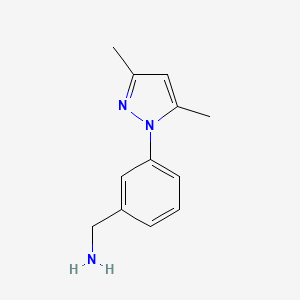molecular formula C12H15N3 B1279755 [3-(3,5-二甲基-1H-吡唑-1-基)苄基]胺 CAS No. 1185056-93-2