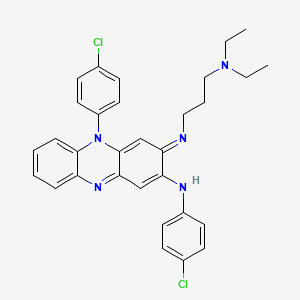 molecular formula C31H31Cl2N5 B12797556 (4-Aza-4-(10-(4-chlorophenyl)-3-((4-chlorophenyl)amino)(10-hydrophenazin-2-ylidene))butyl)diethylamine CAS No. 98270-76-9