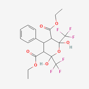 Diethyl 2,6-dihydroxy-4-phenyl-2,6-bis(trifluoromethyl)tetrahydro-2H-pyran-3,5-dicarboxylate