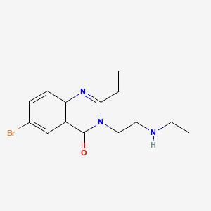 4(3H)-Quinazolinone, 6-bromo-2-ethyl-3-(2-(ethylamino)ethyl)-