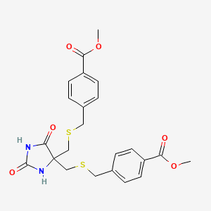 5,5-Bis(((((4-methoxycarbonyl)phenyl)methyl)thio)methyl)-2,4-imidazolidinedione