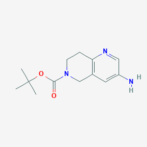 molecular formula C13H19N3O2 B1279791 叔丁基 3-氨基-7,8-二氢-1,6-萘啶-6(5H)-羧酸酯 CAS No. 355819-02-2