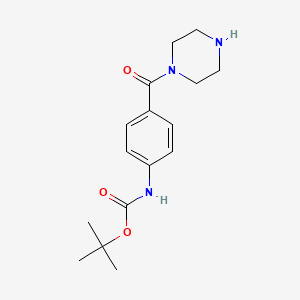 molecular formula C16H23N3O3 B1279794 叔丁基(4-(哌嗪-1-羰基)苯基)氨基甲酸酯 CAS No. 478798-20-8