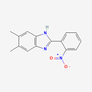 molecular formula C15H13N3O2 B12797993 2-(2-(Hydroxy(oxido)amino)phenyl)-5,6-dimethyl-1H-benzimidazole CAS No. 10173-74-7