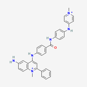 Quinolinium, 6-amino-1-methyl-4-((4-(((4-((1-methylpyridinium-4-yl)amino)phenyl)amino)carbonyl)phenyl)amino)-2-phenyl-