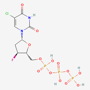 molecular formula C9H13ClFN2O13P3 B12798018 2',3'-Dideoxy-3'-fluoro-5-chlorouridine 5'-triphosphate CAS No. 124903-23-7